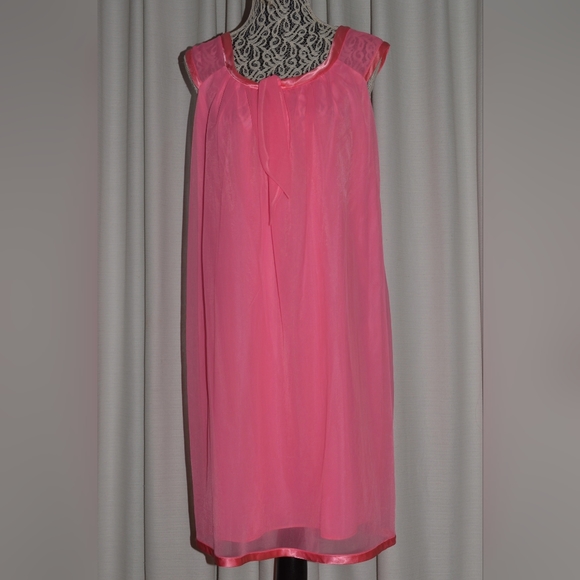 Vintage Lingerie LOUIS JEAN MODEL BabyDoll Shocking Hot Pink Peignoir Neon 1960 - Picture 3 of 4